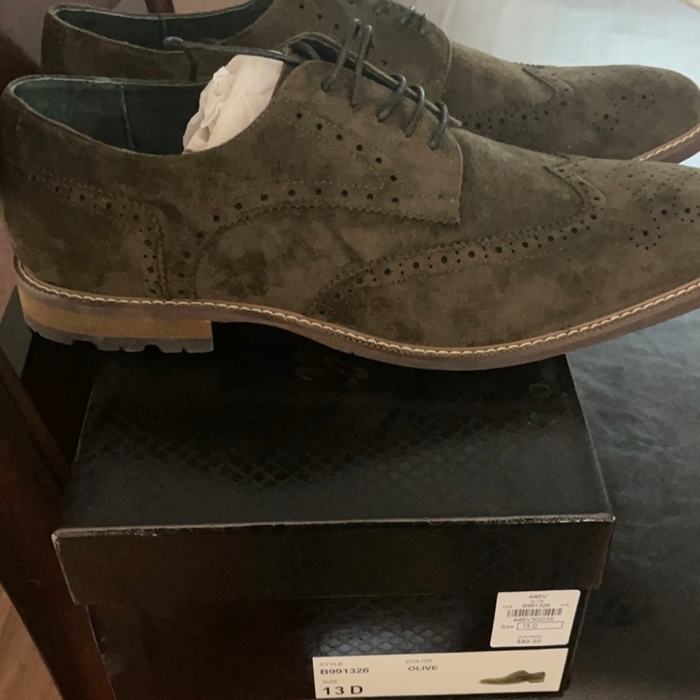 Todd Welsh Suede Olive Oxford